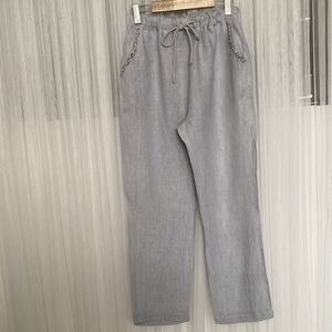 Angela Mara Women’s Lagenlook Casual 100% linen Pull on Pants Small
